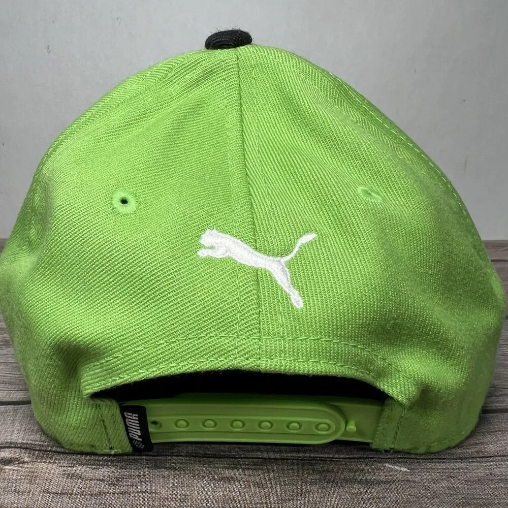 Puma Golf Snapback Hat Cap Lime Green Black 2tone 110 Flex Fit OSFA